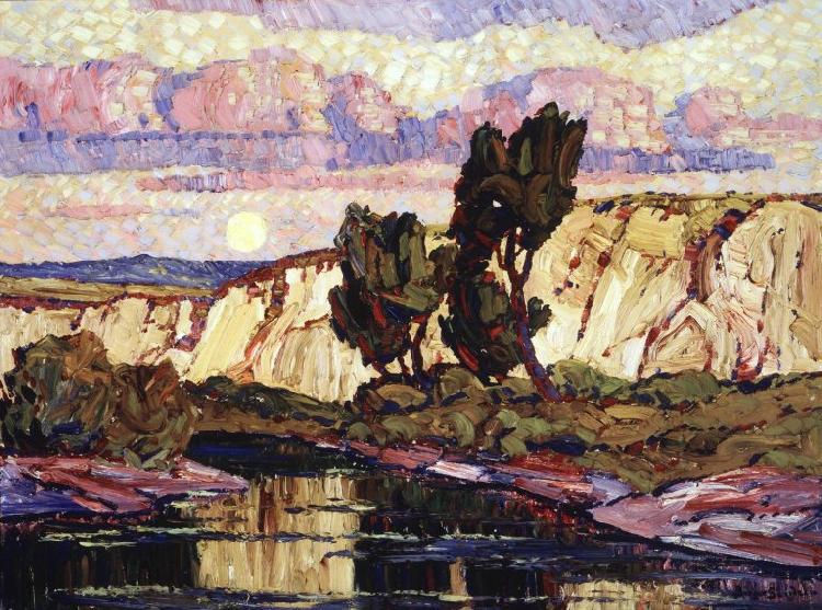 Sven Birger Sandzen Creek at Moonrise